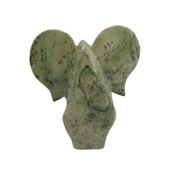 Stone Elephant Hand Carved from Butter Jade Stone in Zimbabwe Africa Signed 9" - Picture 5 of 10